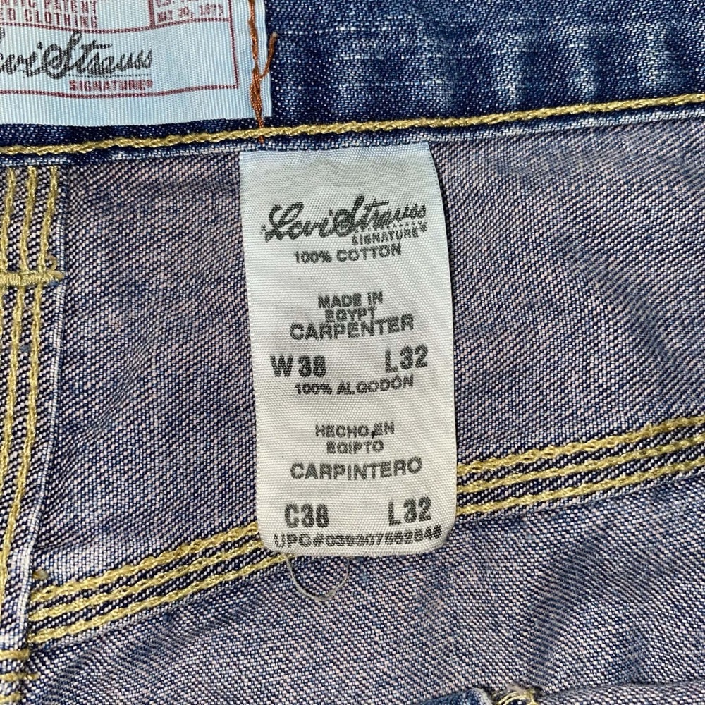 Levi's Carpenter Jeans Men 38x32 Blue 100% Cotton Medium Wash Signature Workwear - Picture 6 of 12